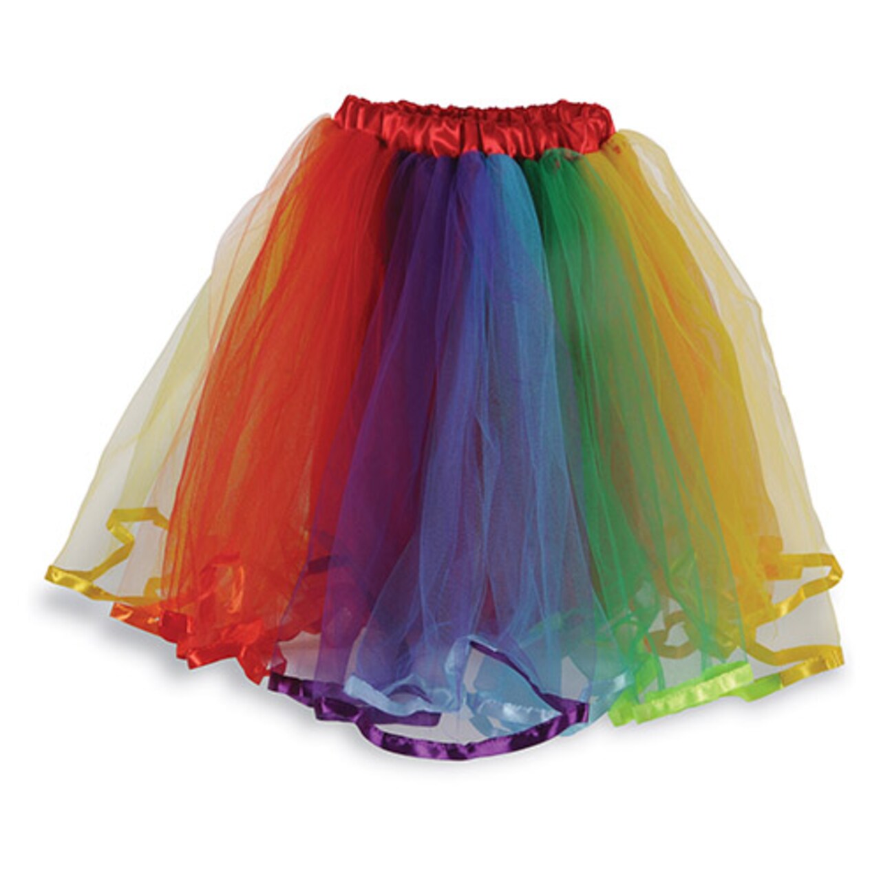 Rainbow Tutu Skirt Polyester Fabric Tulle, One Size, Red/Orange/Yellow/Green/Blue/Purple